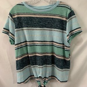 Cropped Tie Front Tee